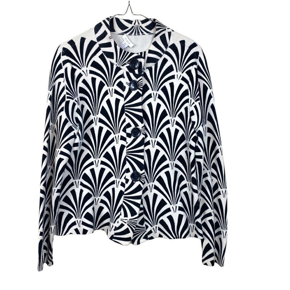 Chico’s Art Deco Button Up sweater jacket